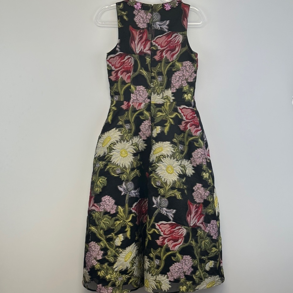 Teri Jon by Rickie Freeman Embellished Floral Jacquard Sleeveless Midi Dress 6 - Picture 7 of 11